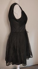 Vintage Black CHIFFON Teddy Gown Peignoir Set Shadowline Gothic Babydoll sz 34