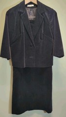 VTG 60s Nelly deGrab Velvet Skirt Suit Lined Midi 3/4 Sleeve 26″ W Party/NYE
