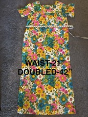 Vintage 1960’s Moana Kai Honolulu Hawaiian Dress Muu Muu Maxi Psychedelic Floral