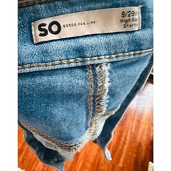 SO Bohemian Patchwork Multiple Denim Panels High Waist Raw Hem Shorts Jr. 9/29