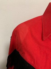 Vintage Kenny Rogers Western Collection Fringe Red Woman’s Shirt Sz 12