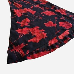 VTG 90’s, y2k dark floral midi summer dress / LG XL / Alt, goth, whimsygoth