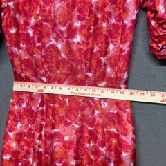 Vtg Handmade Suzy Perette Advance 7942 Floral Ruffle Hem Party Dress Pink