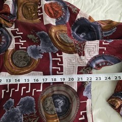 FU DA International Silk Bomber Jacket Small Burgundy Medallion Vintage