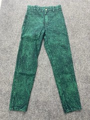 Vintage 1980s Watch LA High-Rise Womens 27×28 Green Acid Wash Denim Skinny Jeans