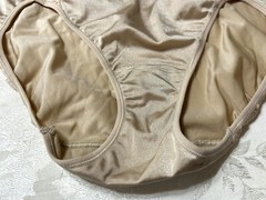 Vtg VANITY FAIR 13126 Body Caress Sheen Lace Hi-Cut 9/2XL Beige Panties #125