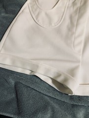 1980s KMART White HOT PANTS shorts waist 36 inches polyester Plus 1X-2X Shorts
