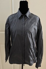 Vintage JIL SANDER Blue Gray Shirt Jacket with Zipper, Size 38 (Italian)