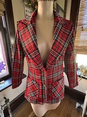 Vintage 70’s Queen Casual Ladies Plaid Blazer Mod/Punk