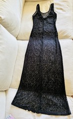 Vintage Rampage Black Lace Maxi Slip Dress 90s Y2K Grunge Sheer Whimsigoth Sz 9