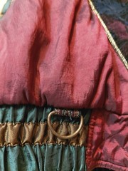 Vtg 90s Iridescent Patchwork Velvet Tapestry Full Zip Puffer Jacket Women’s XS