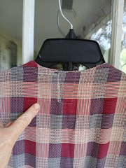 1940s Cotton Red, White And Blue Plaid Dress