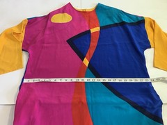 Styled by Mister C Vintage 1980’s Silk Dress Color Block Statement Piece Sz 22