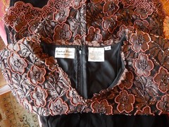 Vintage New W/ Tags Beaded Drama Woman’s Dress Black /Orange Beads Rayon S 10