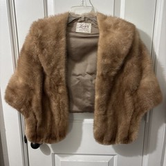 Vintage E.S. Levy & Co Galveston & Gulfgate Mink Stole Light Brown