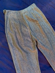 1950s Vintage Silver Metallic Lurex Cigarette Pants