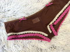 Vintage 90’s Age Group Intimates Mesh lace MED/6 Brief Panties Lace Up bows NWOT
