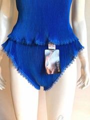 Vintage Maidenform Camisole Panties Set Hi Cut Fairycore Pleated Elegance Blue M