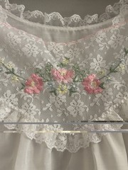 Sears Perma Prest Vintage Babydoll Nightgown White Lace Size L 38/40 2104