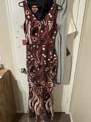 Custom Made Dress with Sequins Work and Crystal Detail On The Back Size Small