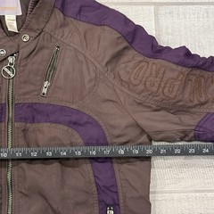 Vintage Y2K Diesel Women’s Moto Jacket Brown Purple Colorblock Full Zip Sz Large