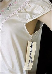1960s MOVIE STAR NIGHTGOWN Trapunto Embroidery NYLON 34B S NEW OLD STOCK Vintage