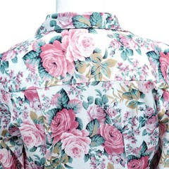 Vintage Shirt Dress Floral Cottage Grandma Romantic Pink Green Belted Fits XS/S