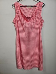 VTG Expressions 1990’s Style Coral Checkered Sleeveless Midi Dress Size XL