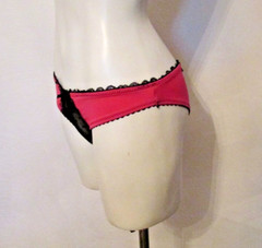 Rene Rofe Lingerie 1046-PNK Mesh Lace & Microfiber Open-Crotch Bikini Pantie M/L