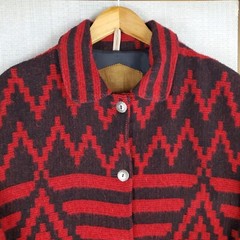 VTG WOOLRICH USA Size Large Womens Wool Aztec Southwest Chore Barn Jacket Coat