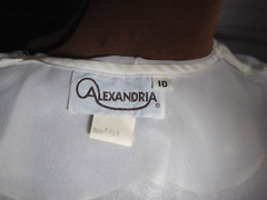 VTG 70s 80s Alexandria White Prairie V Neck Ruffle Balloon Sleeve Blouse Sz M/L