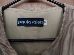 Vintage Corduroy Vest,”Paula Saker”Size12,Wood Buttons w/2 Lower Front Pockets