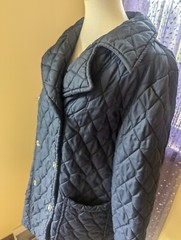 Vintage 80’s Montgomery Ward Quilted Jacket Dark Blue Womens Size 18 1/2 Large