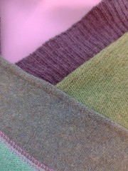 VTG 60s Mod Colorblock Knit Top Green Patchwork Brushed Thin Sweater Women’s S