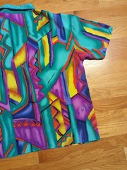 Vintage City Girl California Blouse Shirt Color Block Retro 12 Made In USA