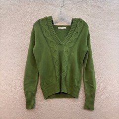 Y2K Vintage Sweater Medium Green Hooded Cable Knit Bella Swan Boho Fairy Grunge