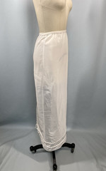 Vintage Half Slip SIZE SMALL white long LENGTH 36″ formal slit SNIP-IT 60s 70s