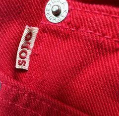 Vintage Womens Solo Semore Red Girl Jeans Straight Wide Leg Made in USA Size 17