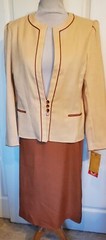 NOS Vintage 70s 80s Butte Orange Brown Rayon Polyester 2 Pc Suit Size 14 B38