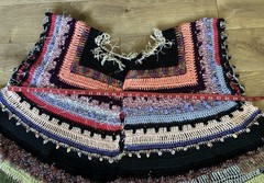 Vintage Handmade Crochet Knit Sweater Jacket OOAK Free Size