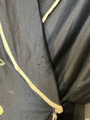Vintage 1960’s Black Embroidered Silk Robe Housecoat Yellow Floral Vietnam