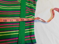 VTG 60s 70’s DRESS MINI JUMPER STRIPED KNIT POLY GREEN XS/S MOD GOGO GROOVY