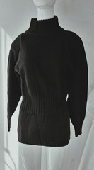 Vintage Saks Fifth Avenue Sweater ’80s Fitted Waist Shoulder Pads Black S