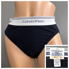 Vintage 1994 Calvin Klein Athletic Black High Cut Briefs USA Logo Waist Large