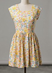 Vintage 60’s Floral Summer Mini Dress Handmade M/L