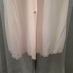 Formfit Rogers Nightgown Womens M 12/14 Pink Sheer Lace Button up 60’s Vtg USA