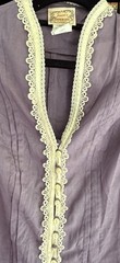 Vintage 70s Jessica’s Gunnies Purple Edwardian Puff Sleeve Blouse Lace Button 9