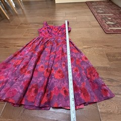 Vintage 1950s Red Pink Floral Fit & Flare Cocktail Dress S Retro Pinup Romanric
