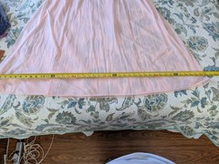 Vtg Vanity Fair “Coquette” pleated negligee, rare color~lite apricot/ peach