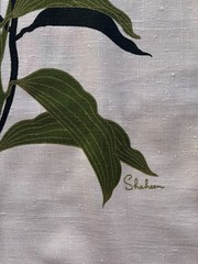 New VTG MCM 50-60s Alfred Shaheen Linen Dress Hand Painted Hawaii Hibiscus READ